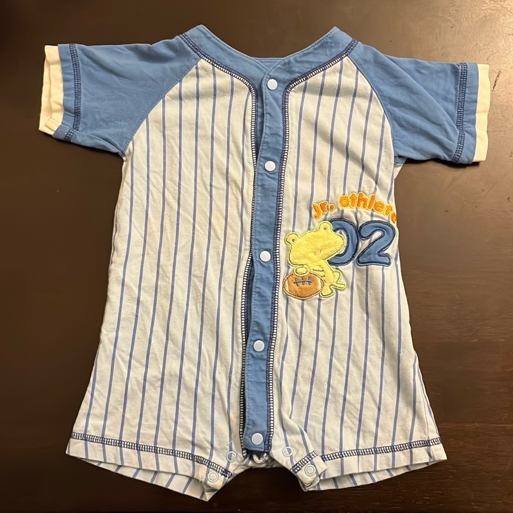 Vintage-Style ‘JR. Athlete’ Football One-Piece with Frog